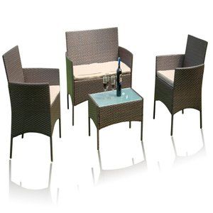 4 PCS Patio Set With Cushion - SPLINTER